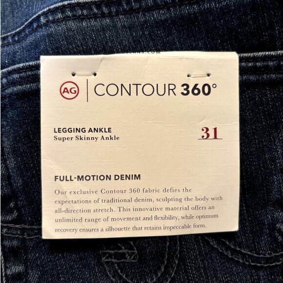 NWT AG Contour 360 Legging Ankle Jeans Women's Size 31 R Legging Foxgrove NEW - Picture 7 of 16